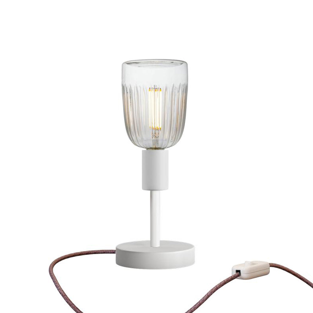 Lampada da tavolo Alzaluce Tiche in metallo - Bianco opaco