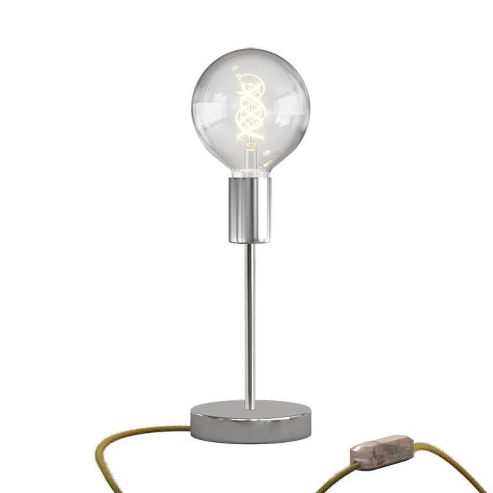 Lampada da tavolo Alzaluce Globo in metallo - Cromo