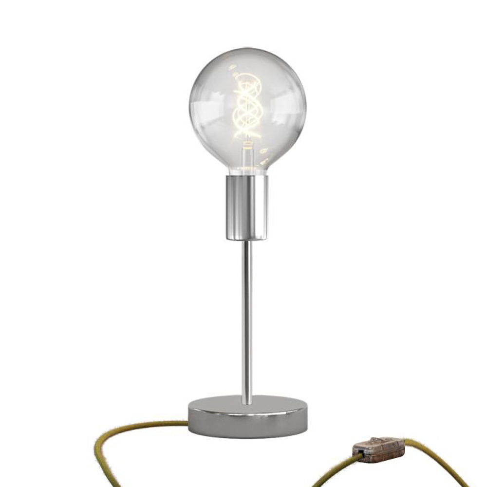 Lampada da tavolo Alzaluce Globo in metallo - Cromo