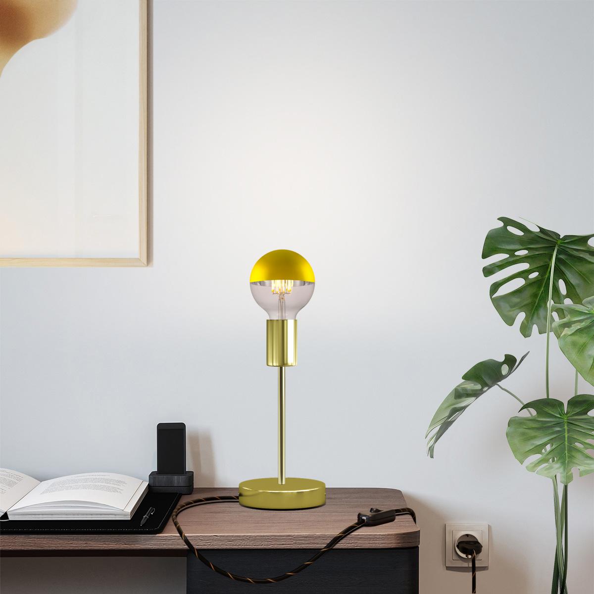 Lampada da tavolo Alzaluce Half Cup in metallo - Ottone