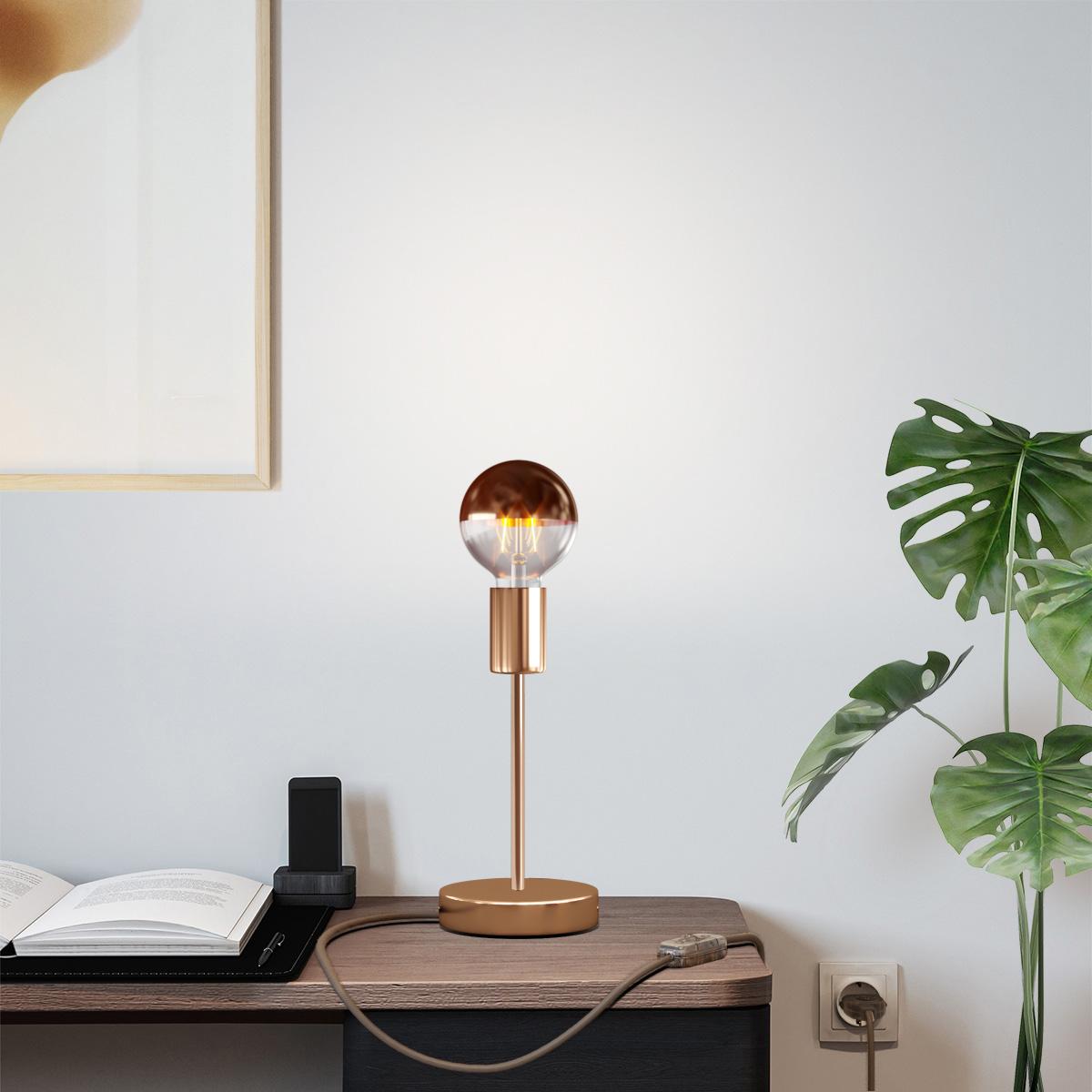 Lampada da tavolo Alzaluce Half Cup in metallo - Rame