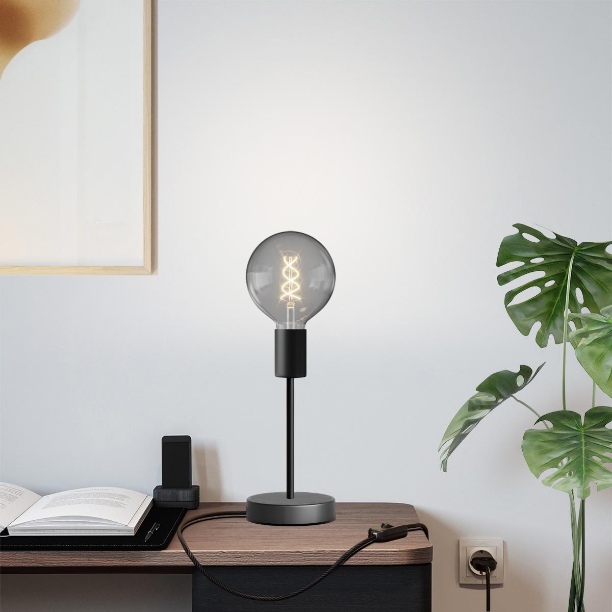 Lampada da tavolo Alzaluce Globo in metallo - Nero