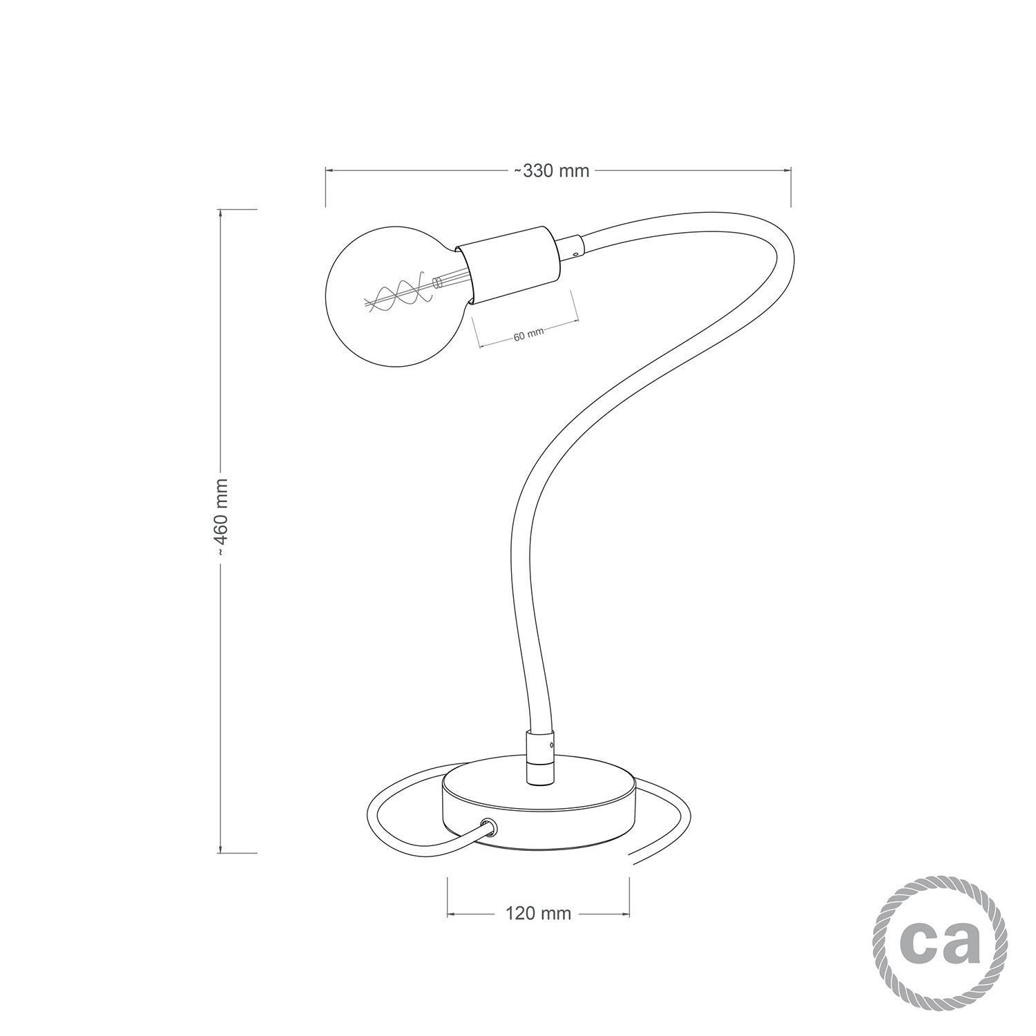 Table Flex lampada da tavolo snodabile a luce diffusa  - Titanio satinato