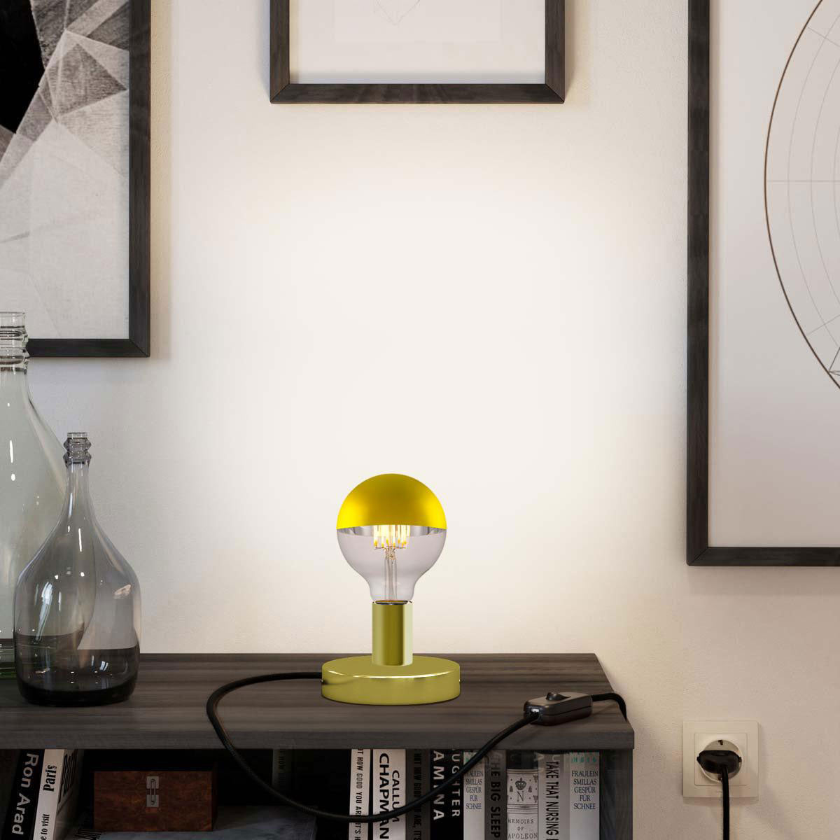 Lampada da tavolo Posaluce Half Cup in metallo - Ottone