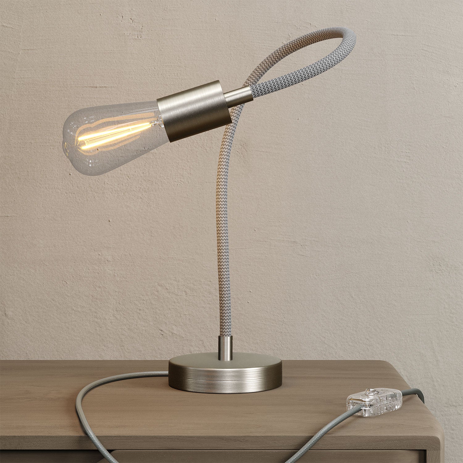 Table Flex lampada da tavolo snodabile a luce diffusa  - Titanio satinato