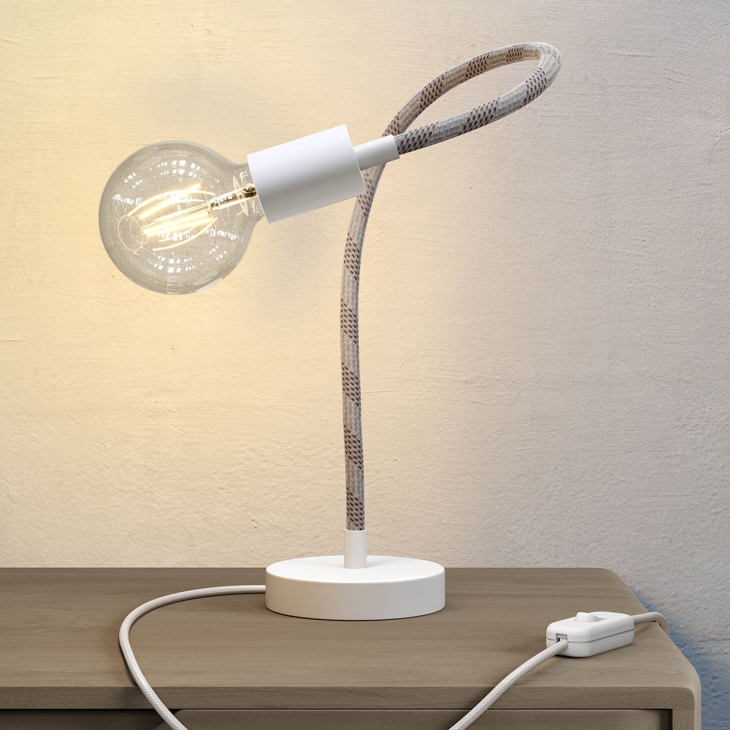 Table Flex lampada da tavolo snodabile a luce diffusa  - Bianco opaco