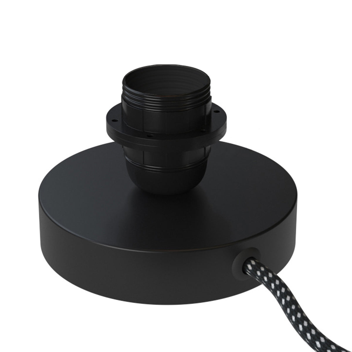Posaluce per paralume - Lampada da tavolo in metallo - Nero opaco