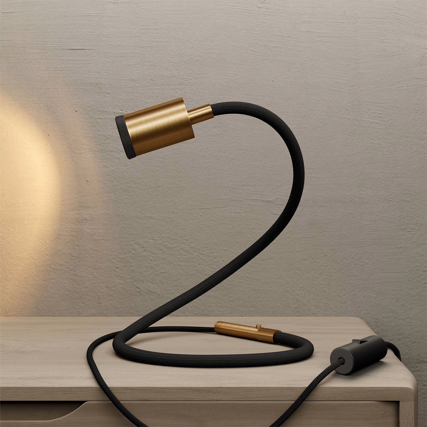 GU1d-one Lampada snodabile senza base con mini faretto LED - Bronzo satinato