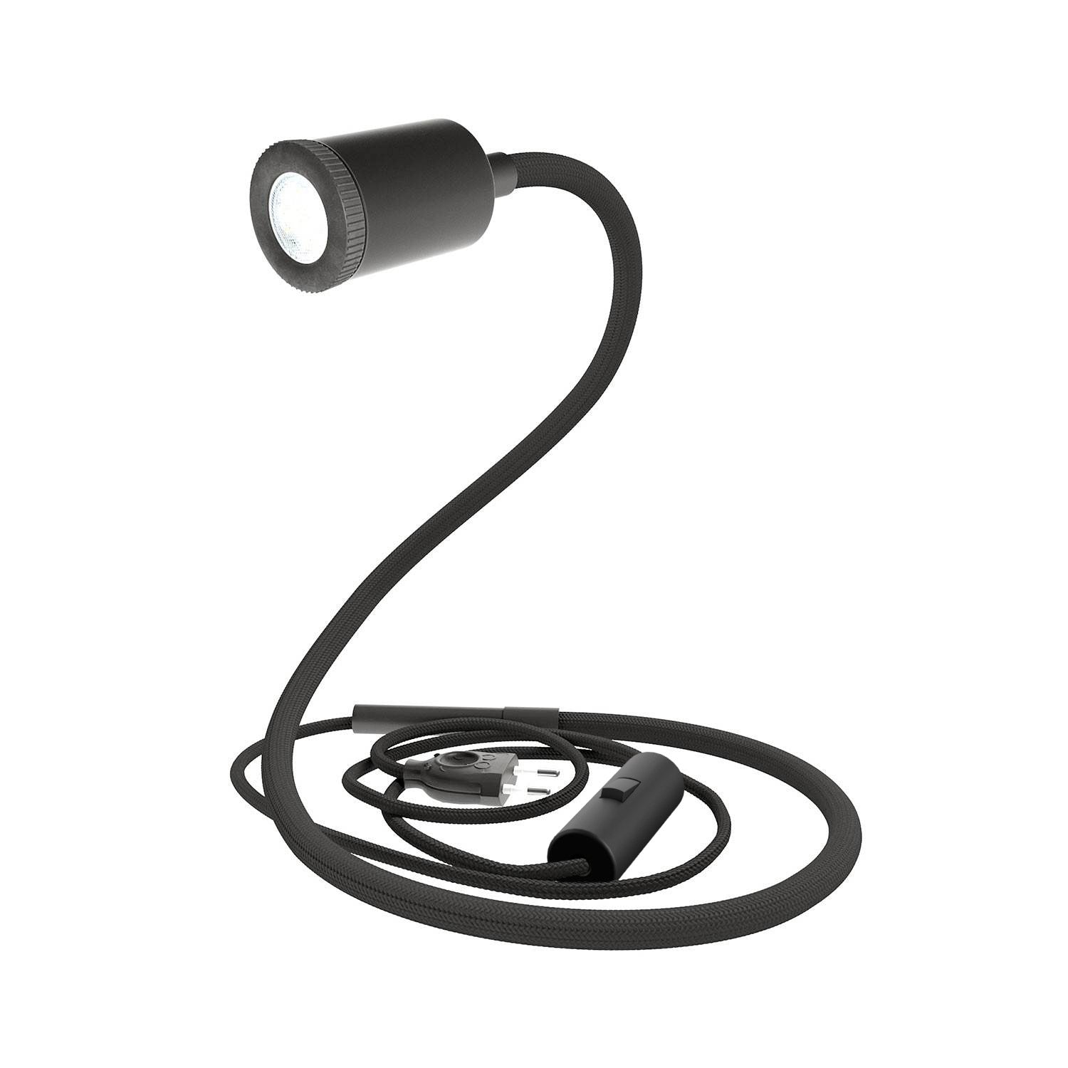 GU1d-one Lampada snodabile senza base con mini faretto LED - Nero
