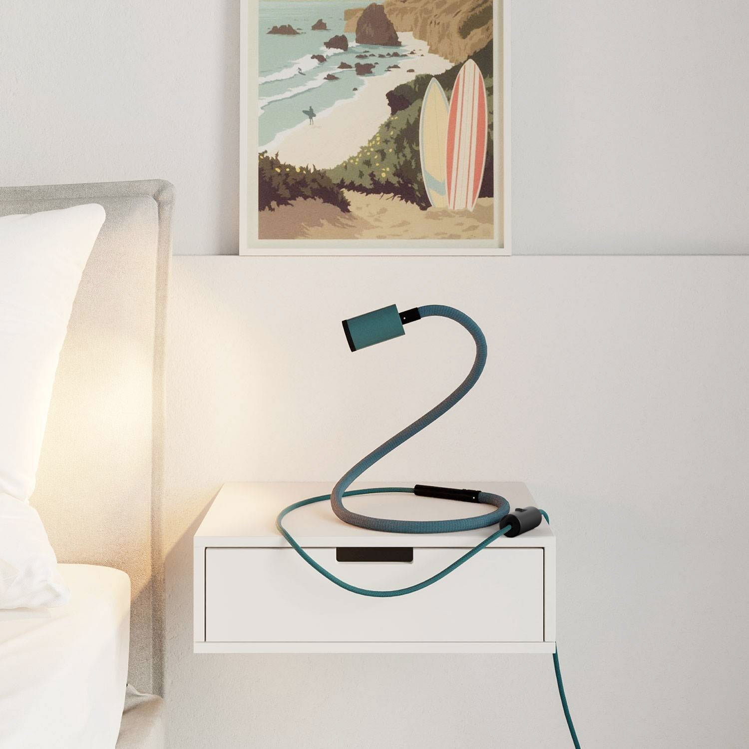 GU1d-one Pastel Lampada snodabile senza base con mini faretto LED - Petrolio