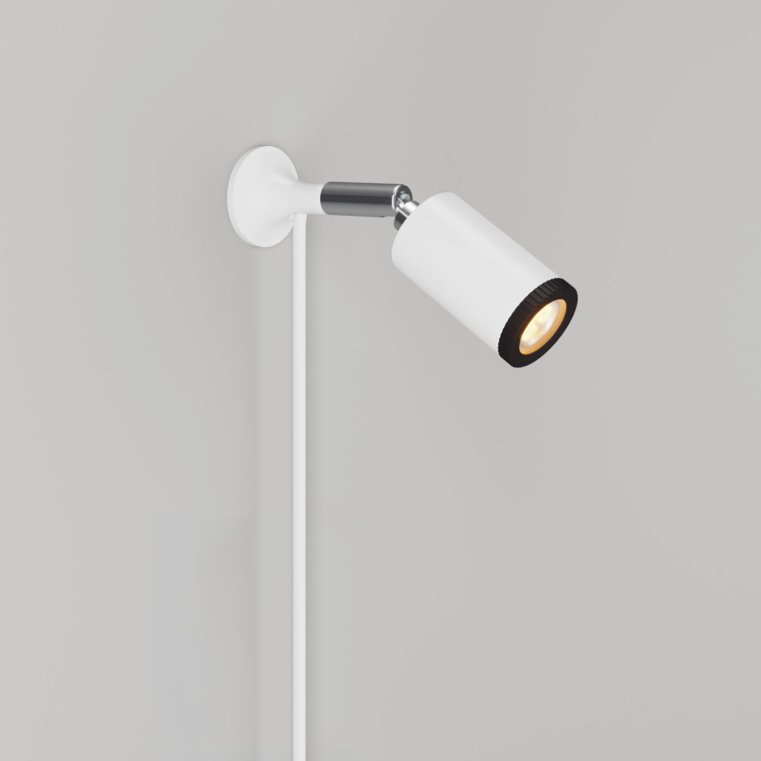 Lampada da parete MAG-Y con snodo e luce spot - Bianco opaco