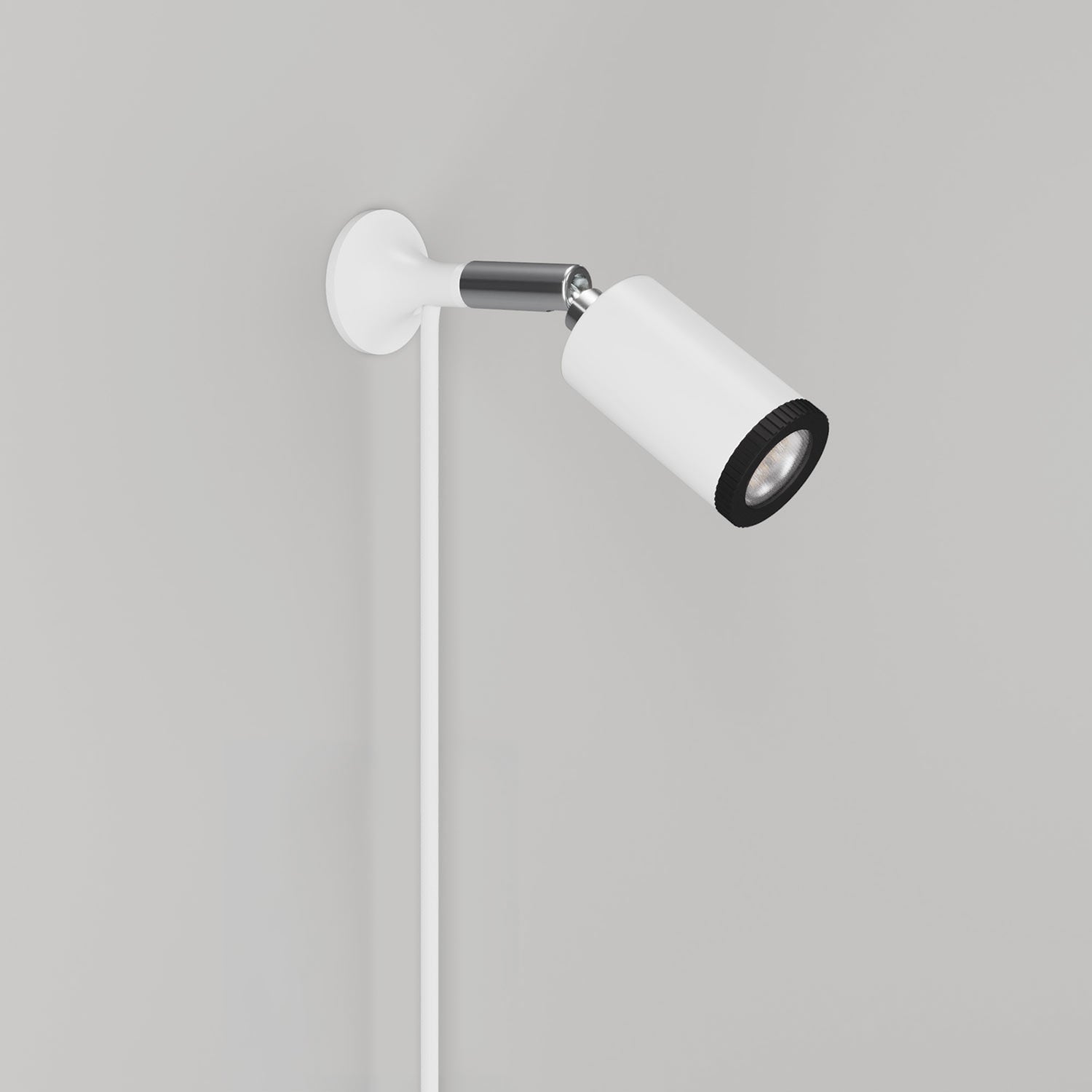 Lampada da parete MAG-Y con snodo e luce spot - Bianco opaco