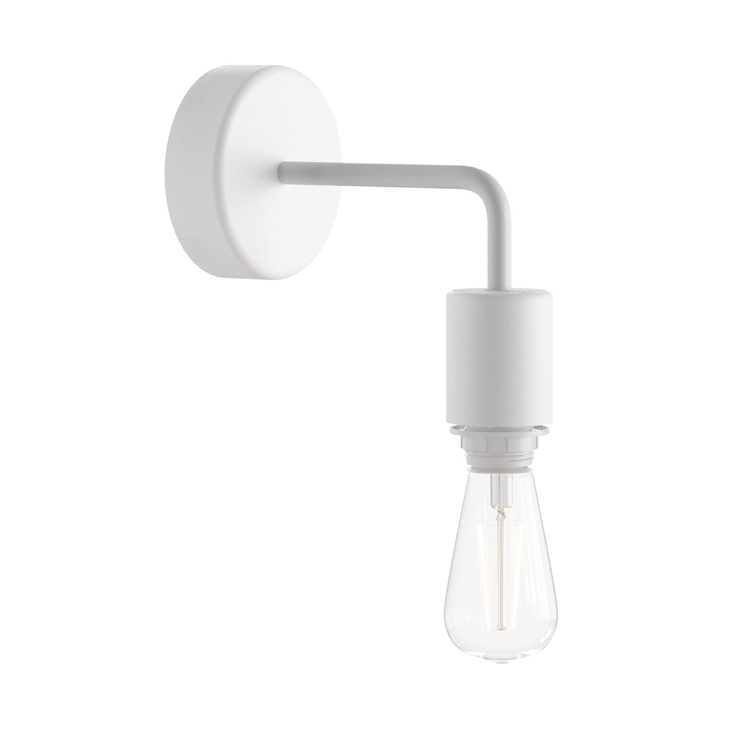 Fermaluce per paralume Modulair ELEGANT con estensione a L, rosone e portalampada IP65 waterproof - Bianco