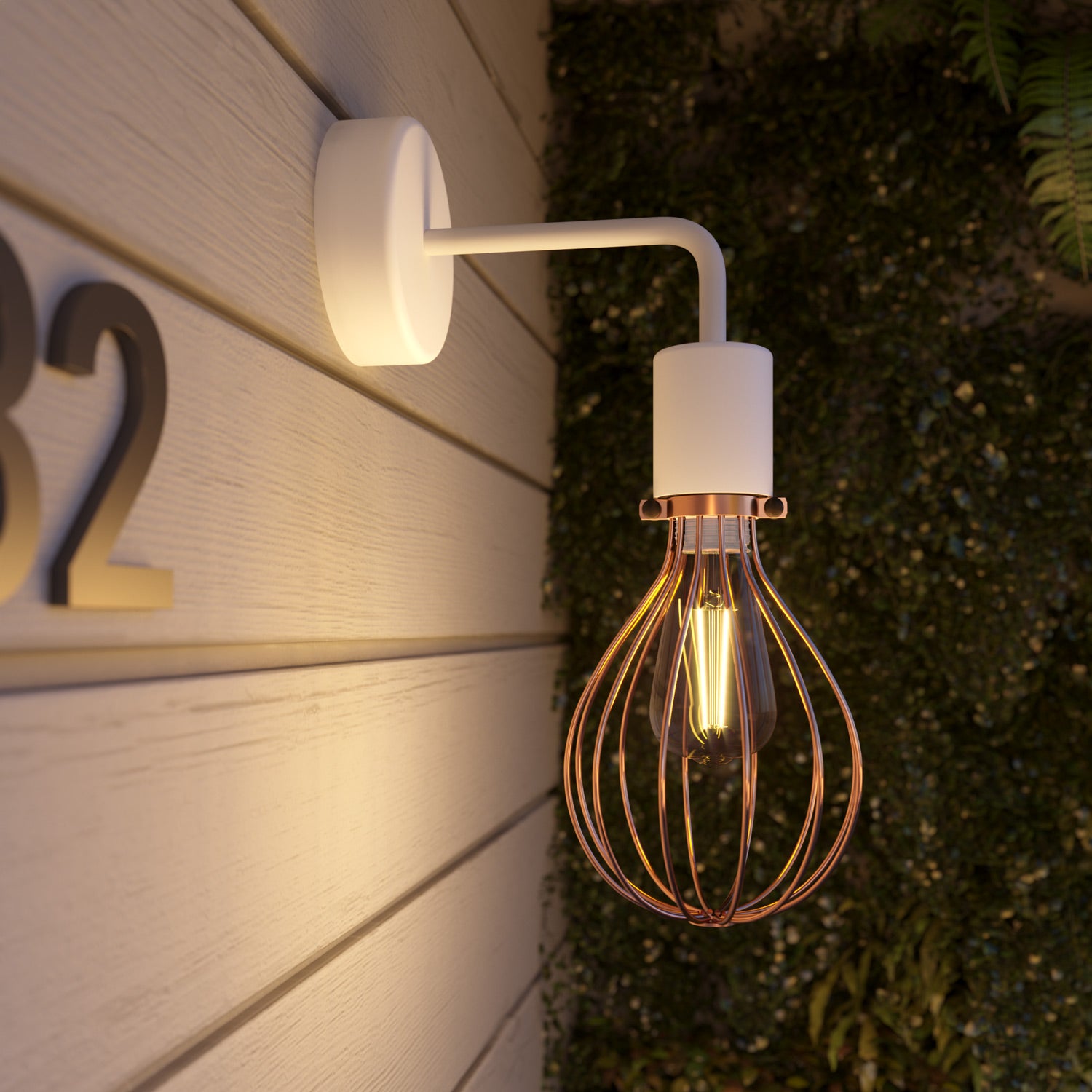 Fermaluce per paralume Modulair ELEGANT con estensione a L, rosone e portalampada IP65 waterproof - Bianco