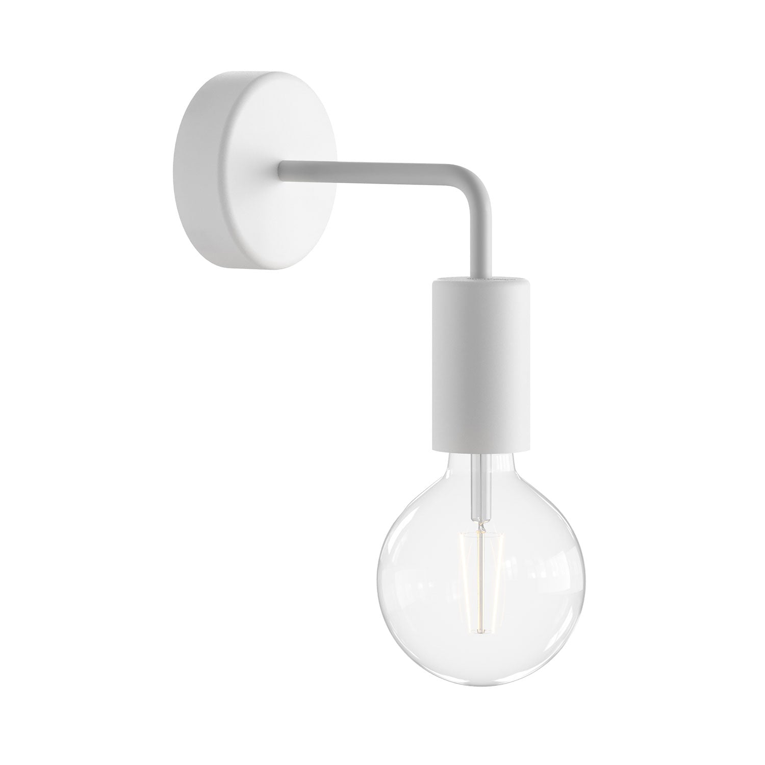 Fermaluce Modulair ELEGANT con estensione a L, rosone e portalampada IP65 waterproof - Bianco