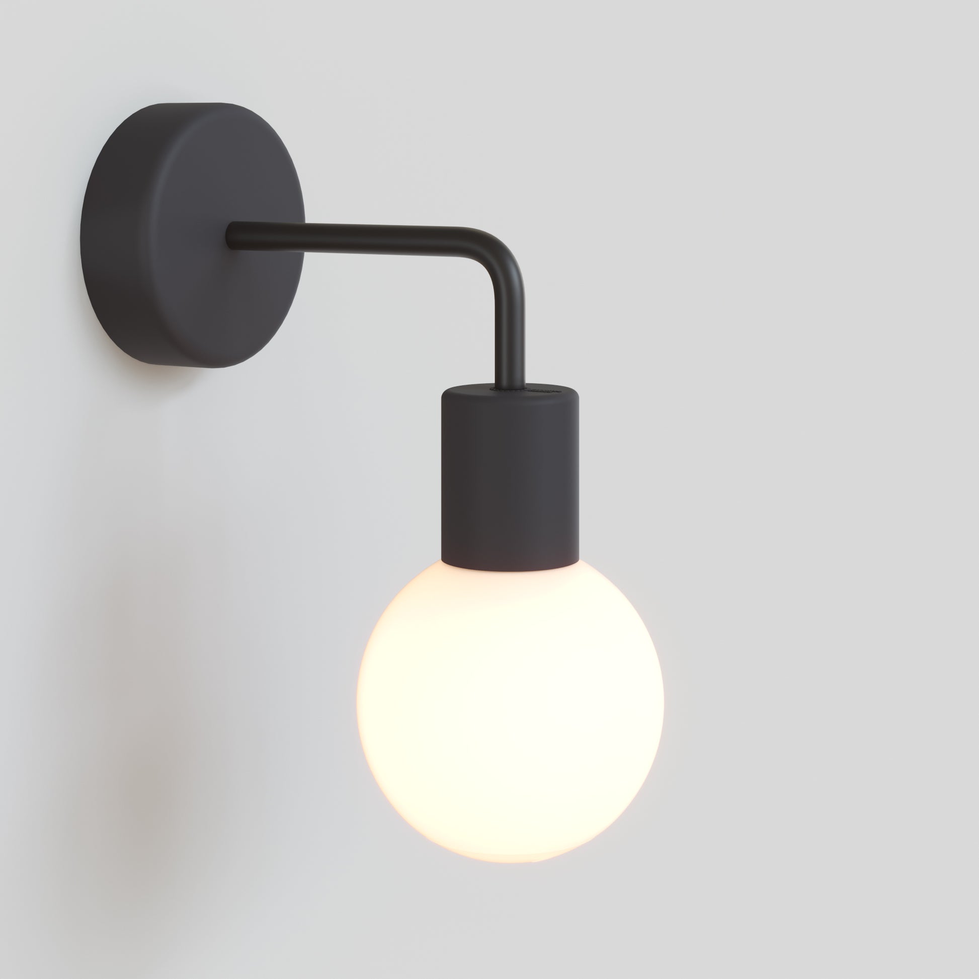 Applique da esterno Modulair IP65 con estensione a L e paralume a sfera infrangibile Unbreak-a-Ball - Nero