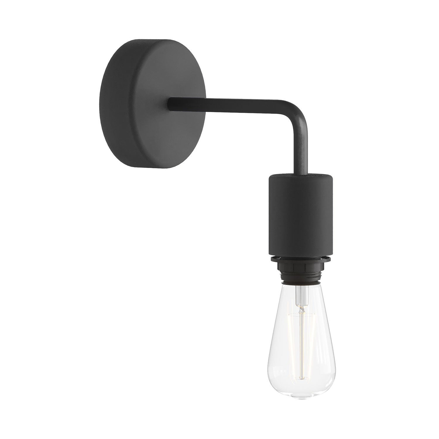 Fermaluce per paralume Modulair ELEGANT con estensione a L, rosone e portalampada IP65 waterproof - Nero
