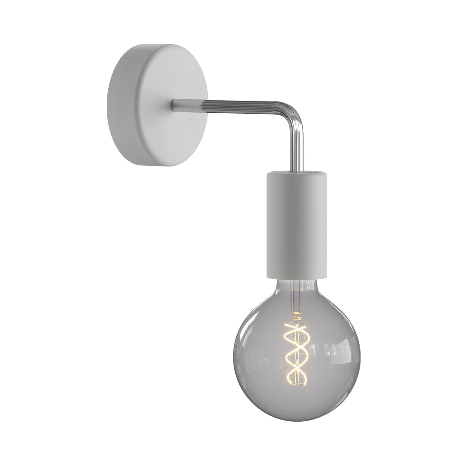 Fermaluce Modulair ELEGANT con estensione a L, rosone e portalampada IP65 waterproof - Grigio ghiaccio