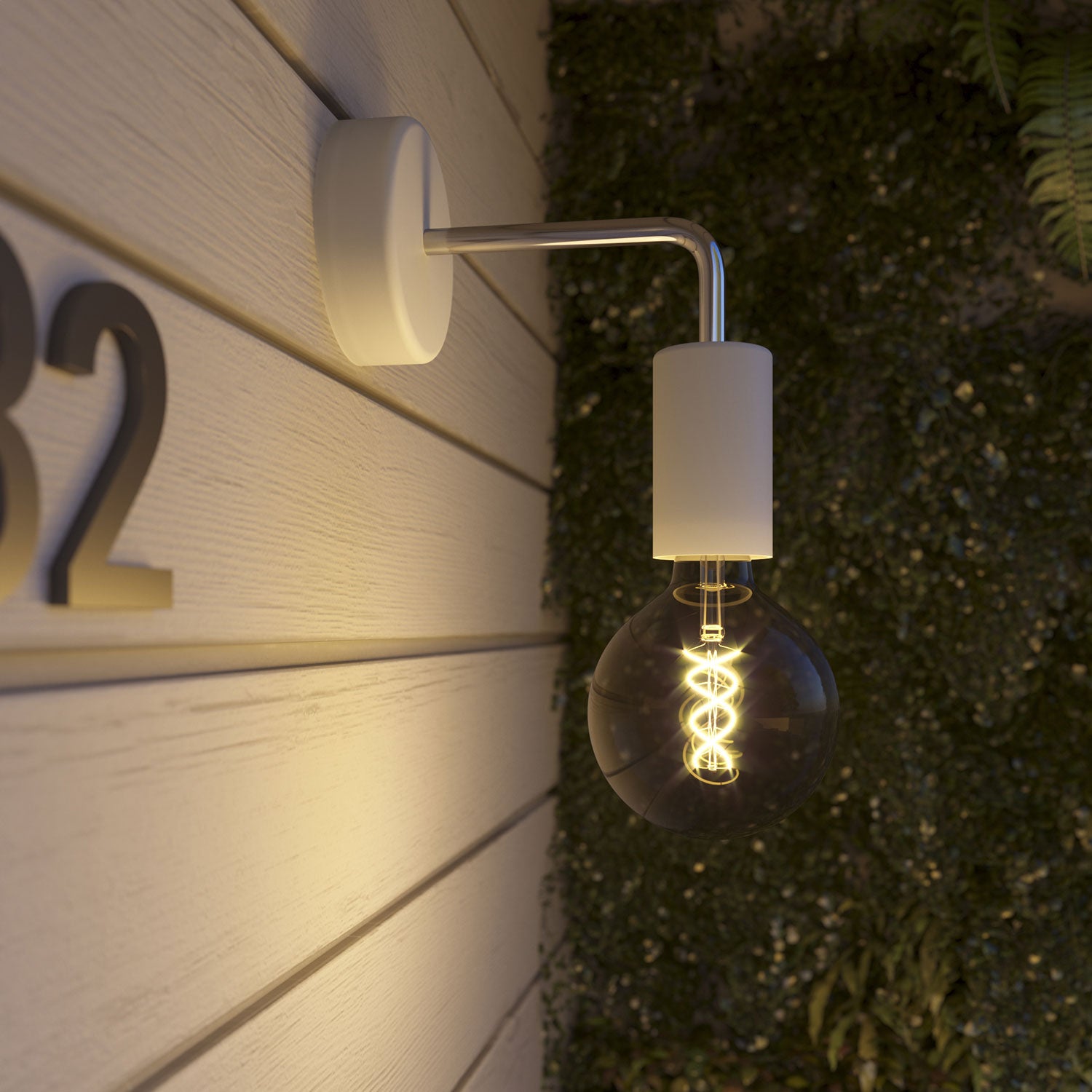 Fermaluce Modulair ELEGANT con estensione a L, rosone e portalampada IP65 waterproof - Grigio ghiaccio
