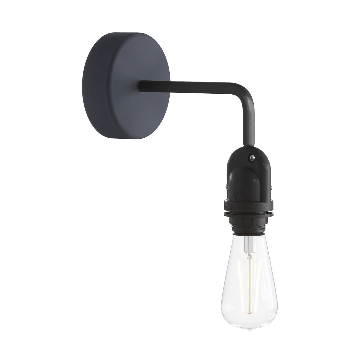 Fermaluce per paralume Modulair con estensione a L, rosone e portalampada IP65 waterproof - Grafite