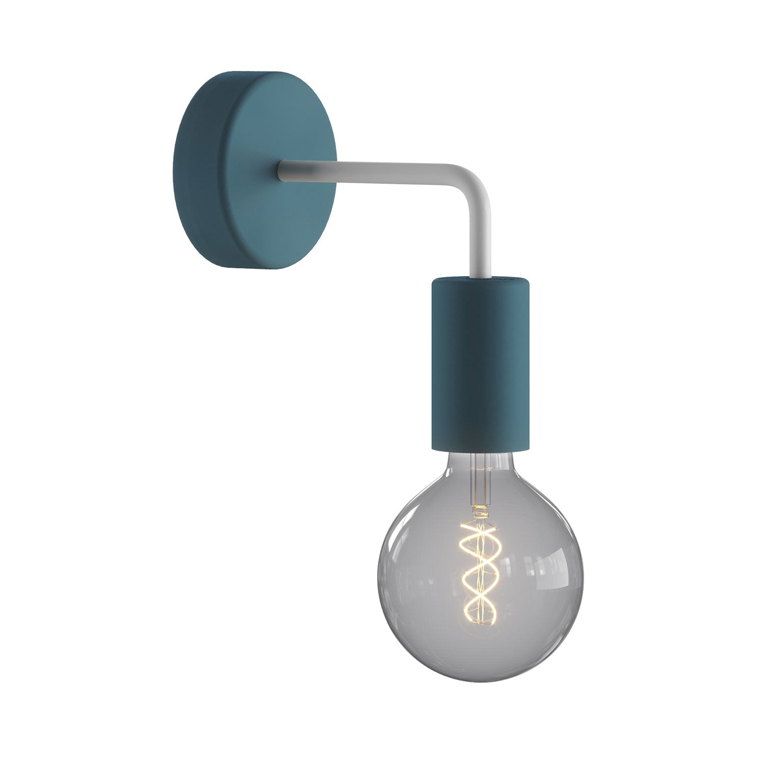 Fermaluce Modulair ELEGANT con estensione a L, rosone e portalampada IP65 waterproof - Petrolio
