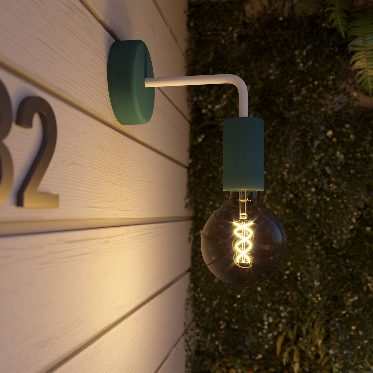 Fermaluce Modulair ELEGANT con estensione a L, rosone e portalampada IP65 waterproof - Petrolio