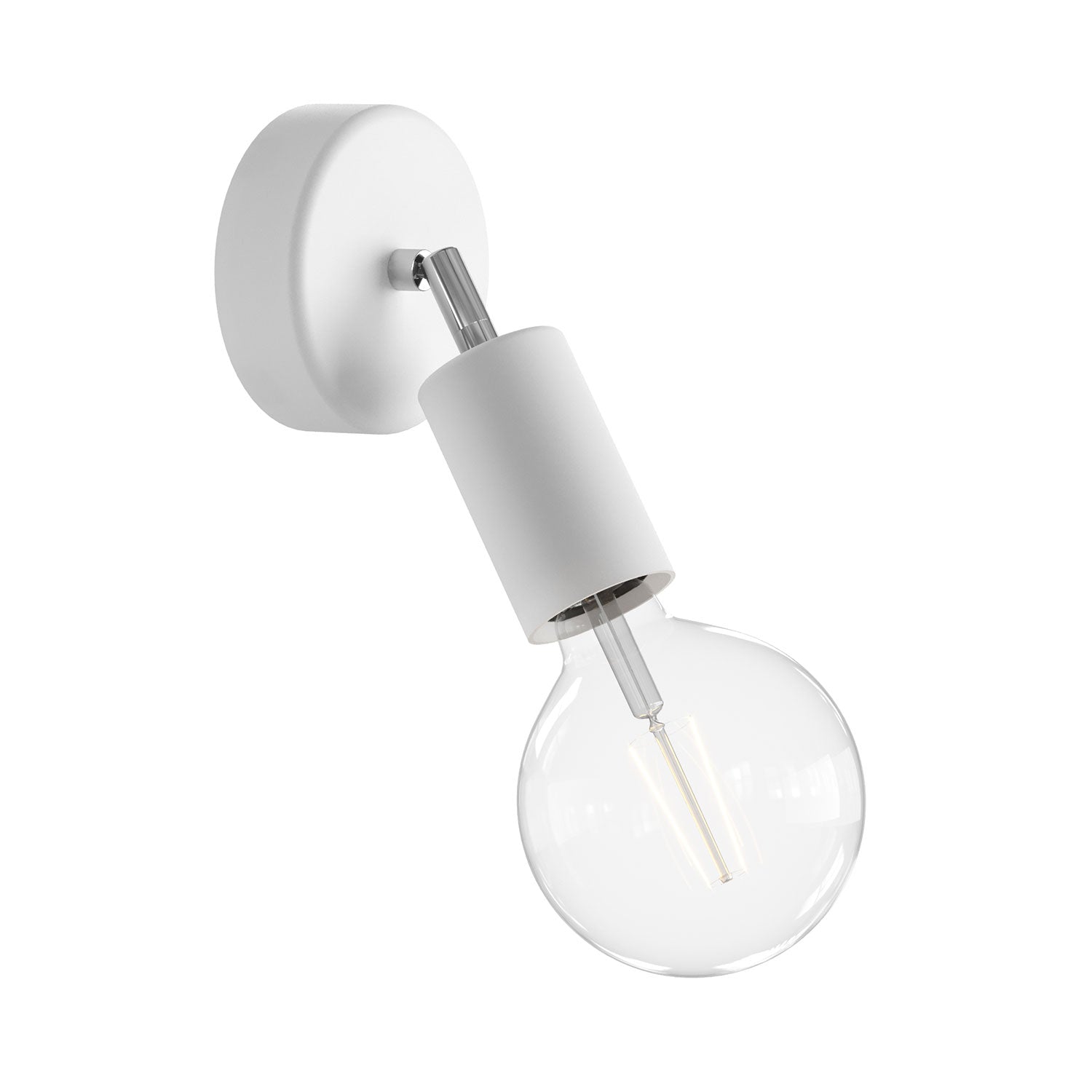 Fermaluce Modulair ELEGANT con snodo orientabile, rosone e portalampada IP65 waterproof - Bianco