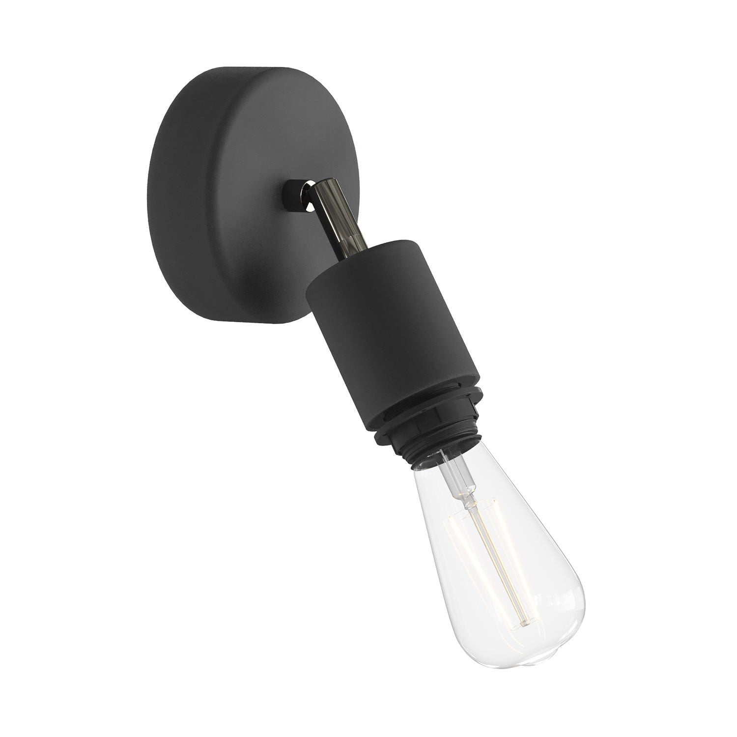 Fermaluce per paralume Modulair ELEGANT con snodo orientabile, rosone e portalampada IP65 waterproof - Nero