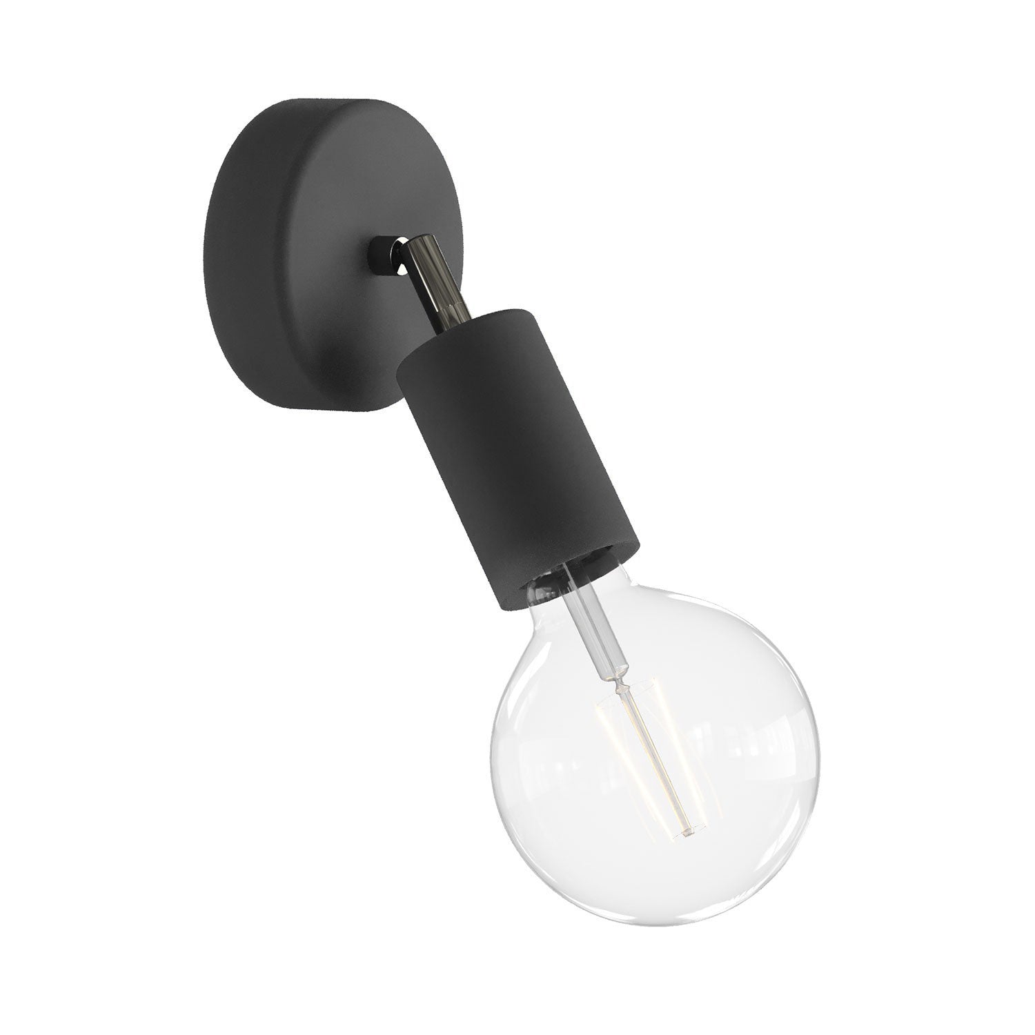 Fermaluce Modulair ELEGANT con snodo orientabile, rosone e portalampada IP65 waterproof - Nero