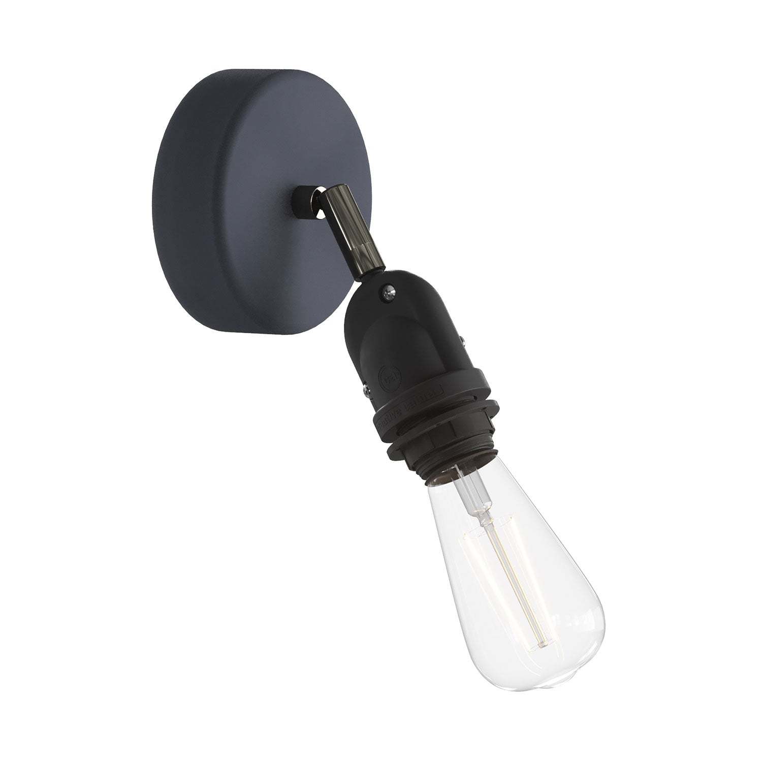 Fermaluce per paralume Modulair con snodo orientabile, rosone e portalampada IP65 waterproof - Grafite
