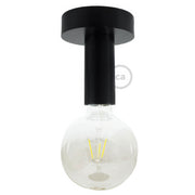 Fermaluce Wood M, il punto luce in legno a parete o soffitto - Nero