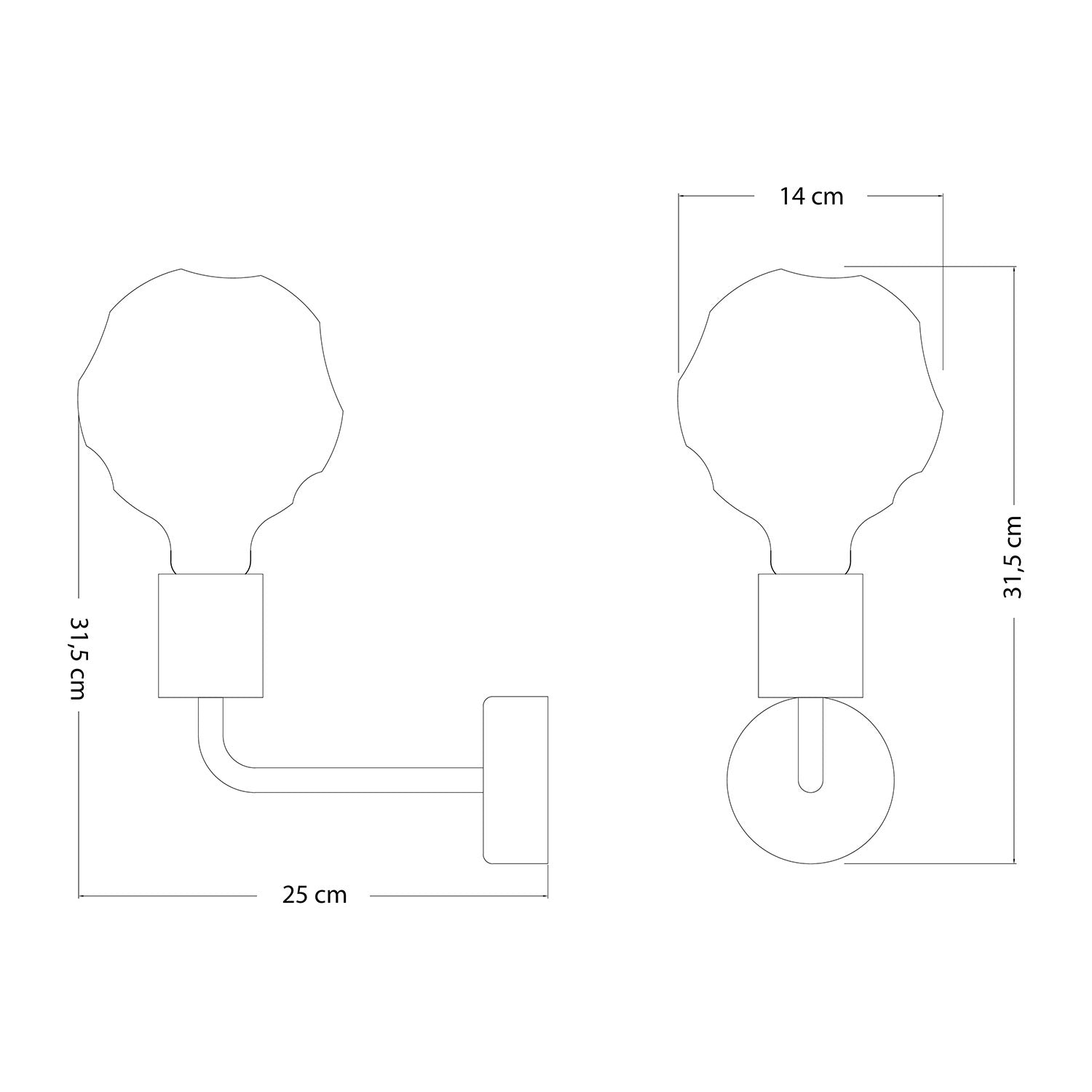 Lampada Fermaluce Elle in legno con lampadina Bumped - Neutro