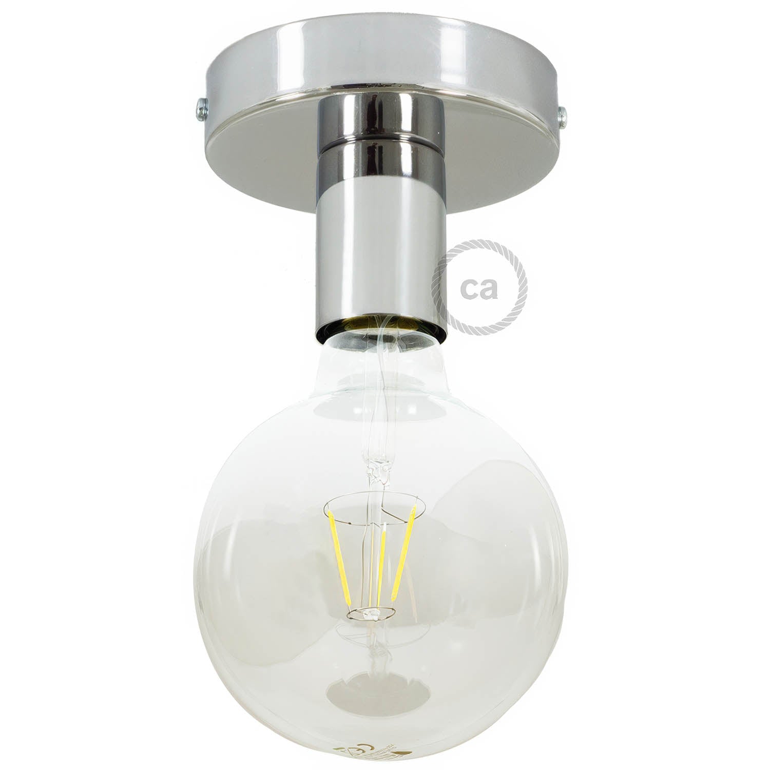 Fermaluce Metal, il punto luce in metallo a parete o soffitto - Cromo