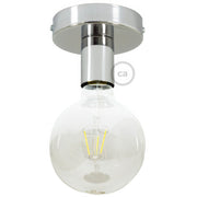 Fermaluce Metal, il punto luce in metallo a parete o soffitto - Cromo