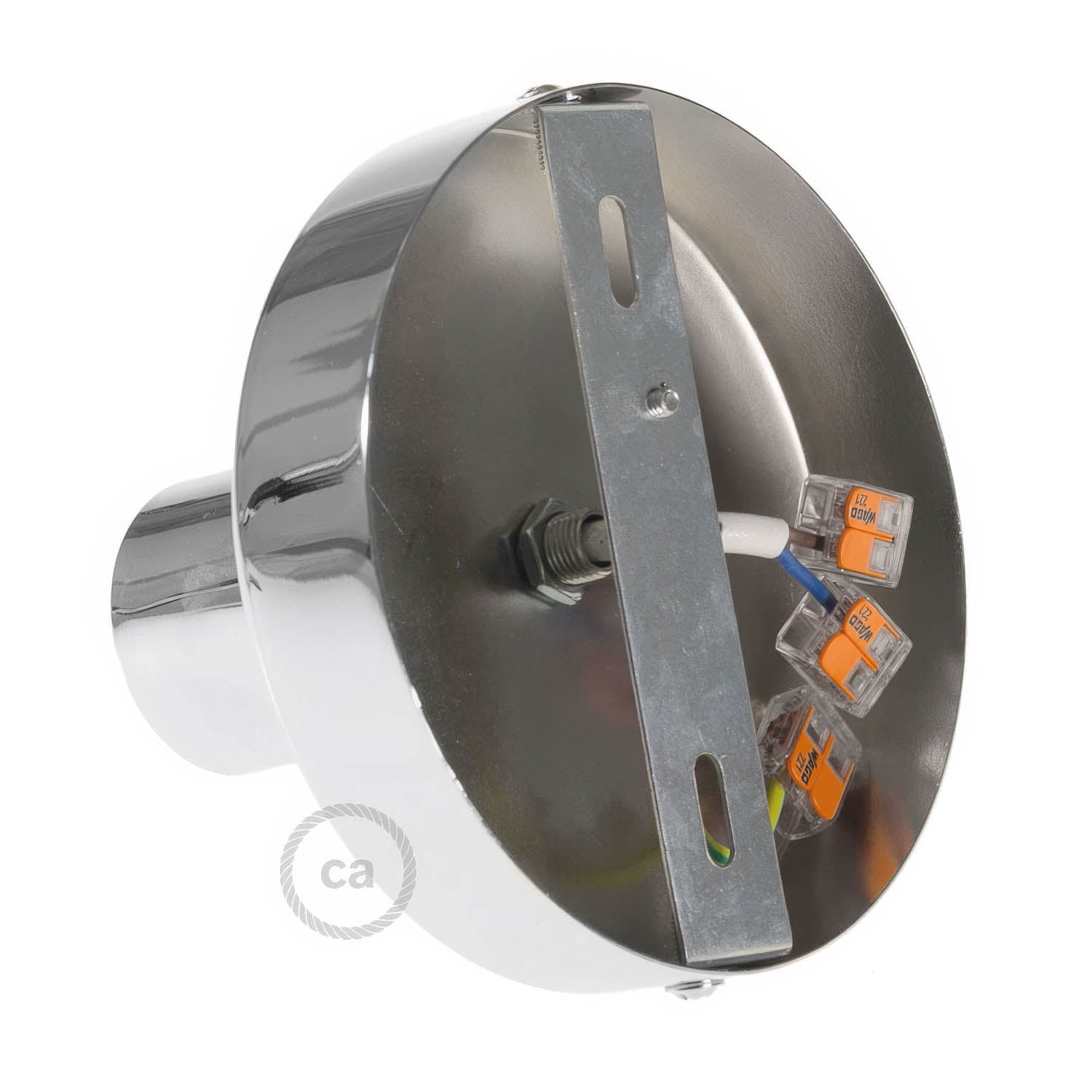 Fermaluce Metal, il punto luce in metallo a parete o soffitto - Cromo