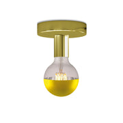 Lampada Fermaluce in metallo con lampadina Globo - Ottone