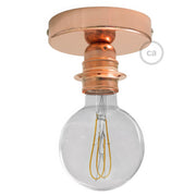 Fermaluce Metal con portalampada filettato E27, punto luce in metallo - Rame