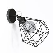 Fermaluce Metallo 90° con paralume Diamond, lampada filomuro orientabile in metallo - Nero perla