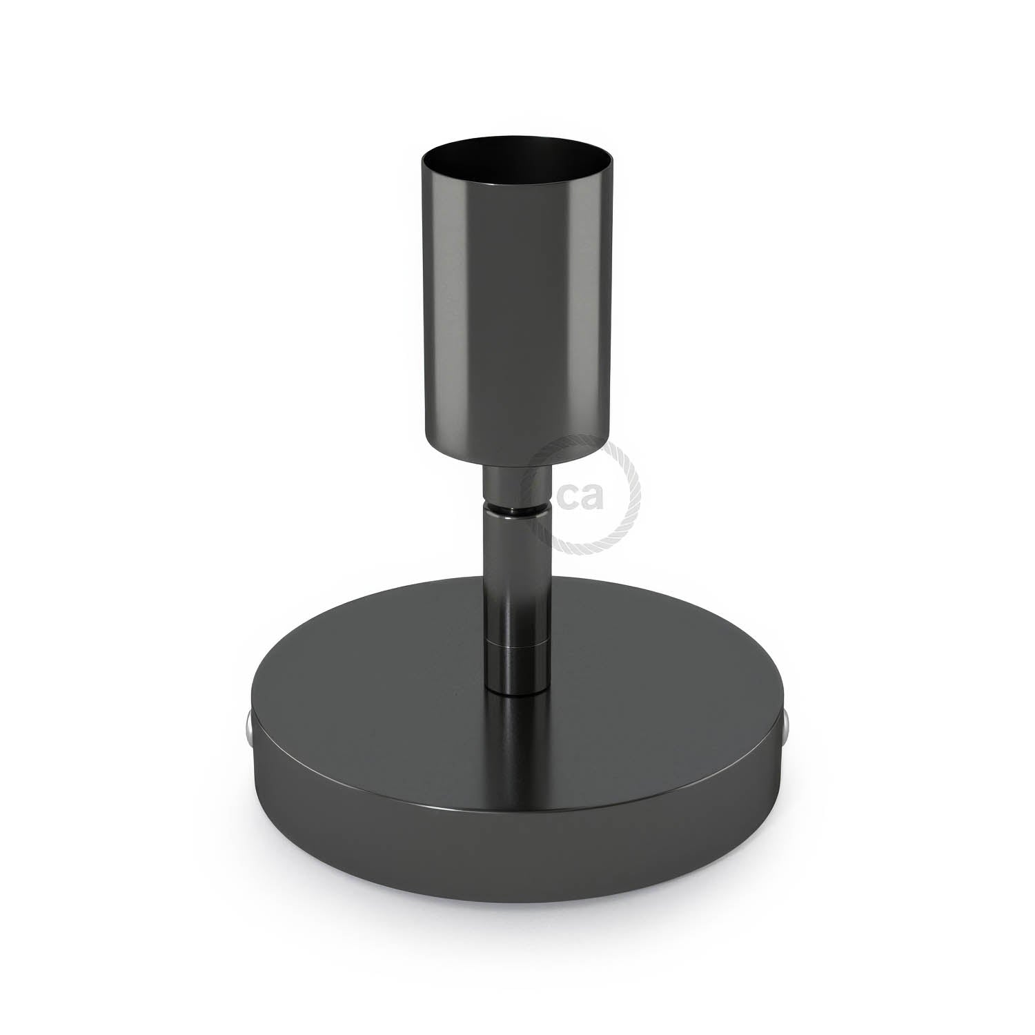 Fermaluce Metallo 90°, punto luce orientabile da parete o soffitto - Nero perla