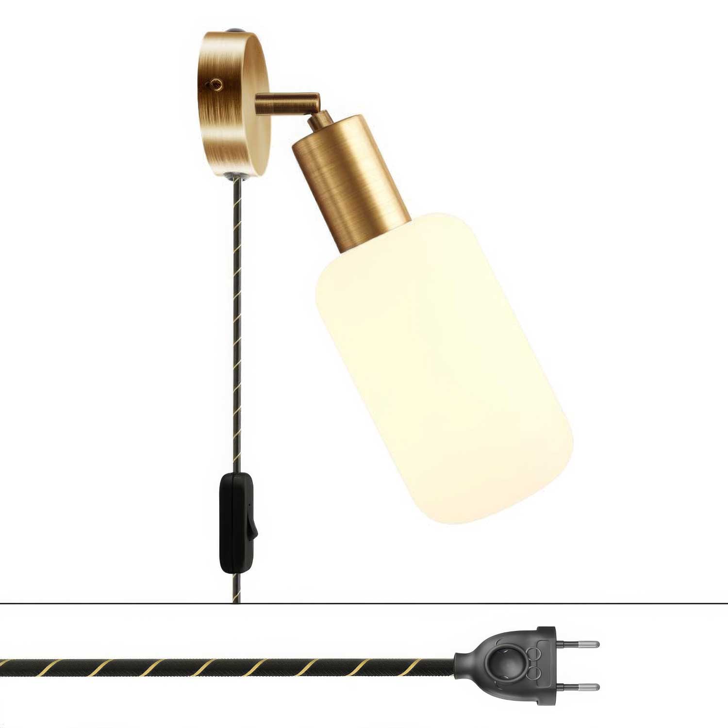 Lampada Spostaluce Snodo orientabile in metallo - Bronzo satinato