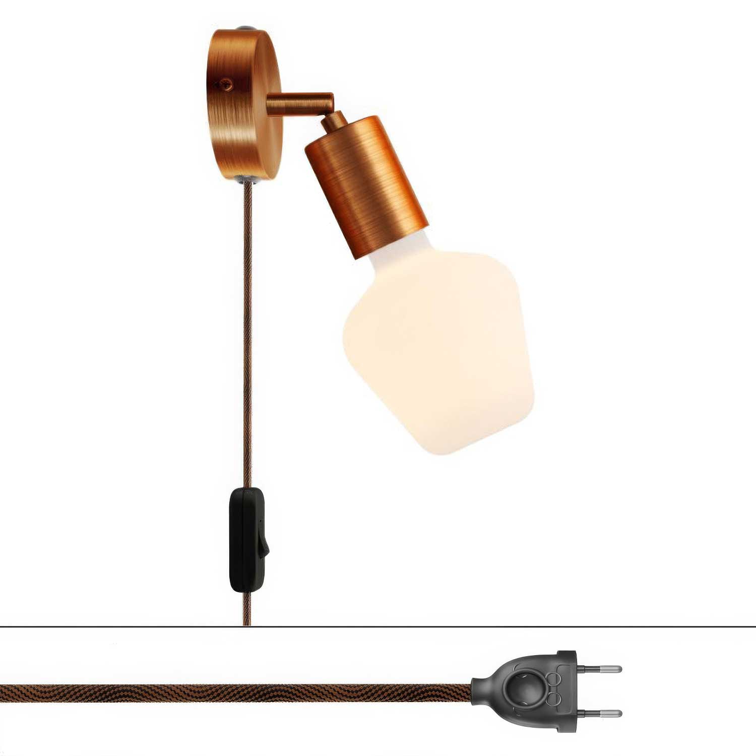 Lampada Spostaluce Snodo orientabile in metallo - Rame satinato