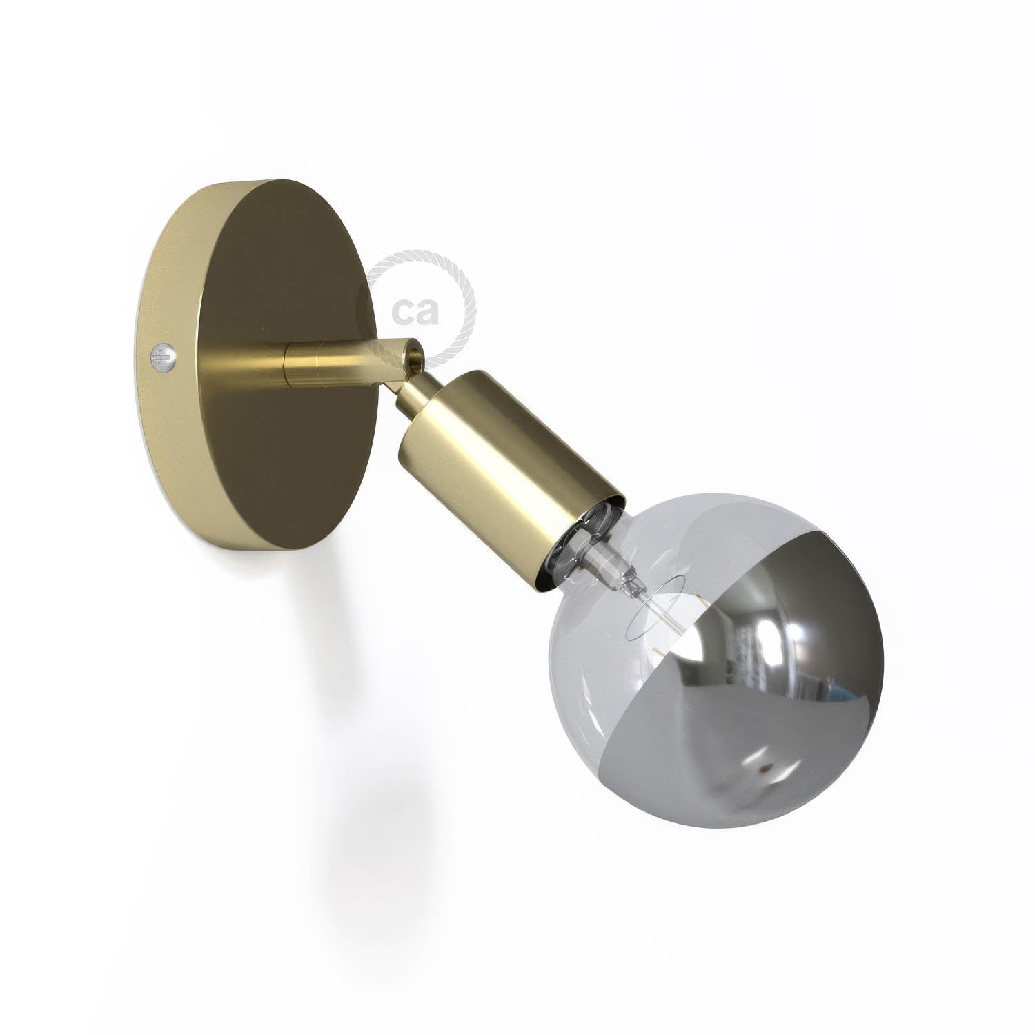 Fermaluce Metallo 90°, punto luce orientabile da parete o soffitto - Ottone