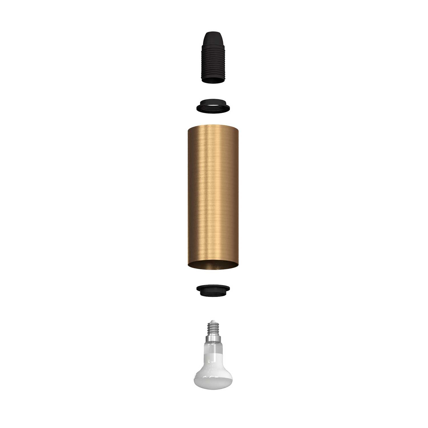 Fermaluce Metal faretto orientabile in metallo con paralume Tub-E14, lampada a muro - Bronzo satinato
