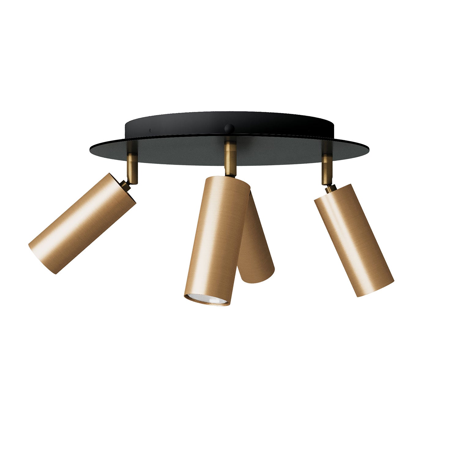 Lampada a 4 faretti con paralume Tub-E14 e Rose-One XXL rotondo - Bronzo satinato