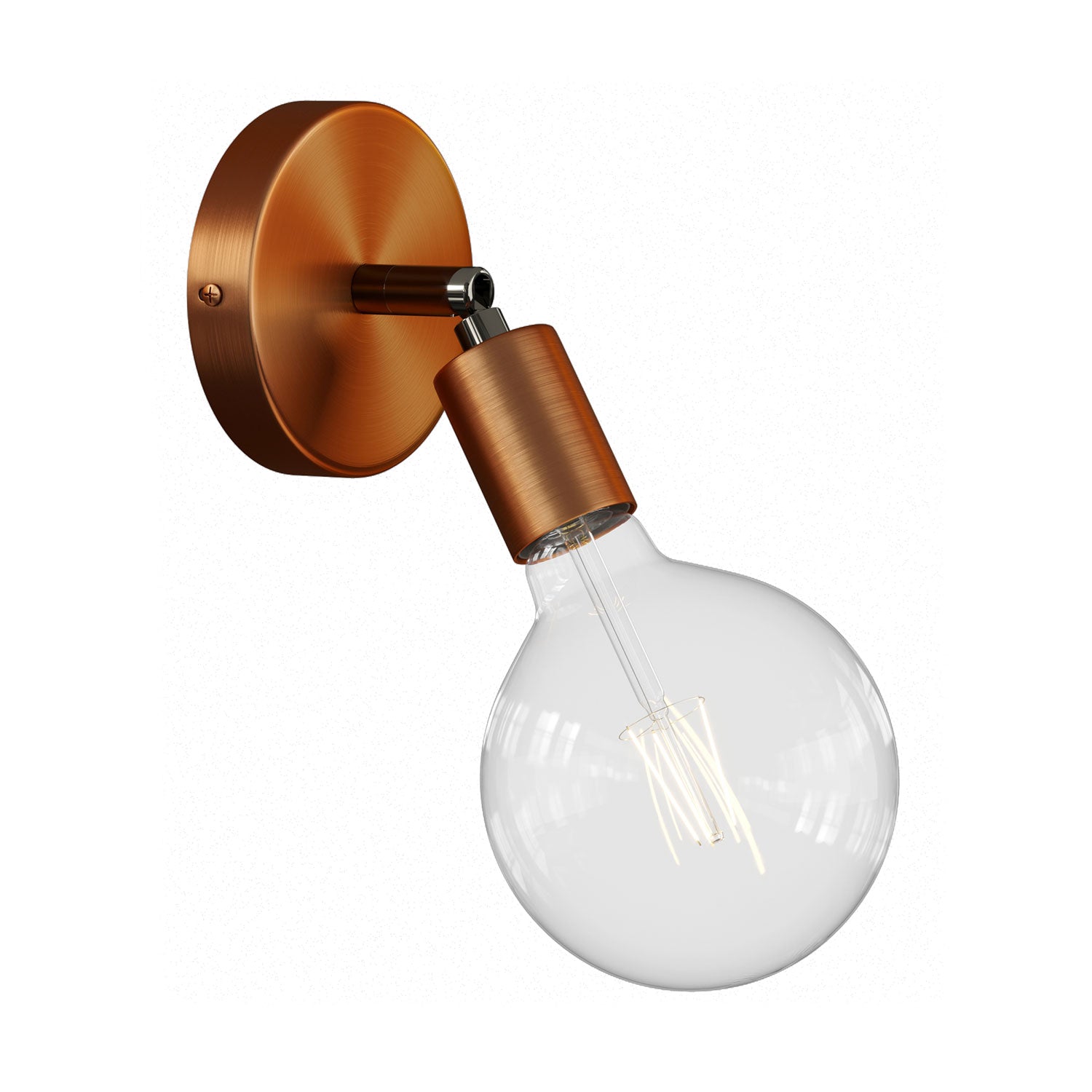 Fermaluce Metallo 90°, punto luce orientabile da parete o soffitto - Rame satinato