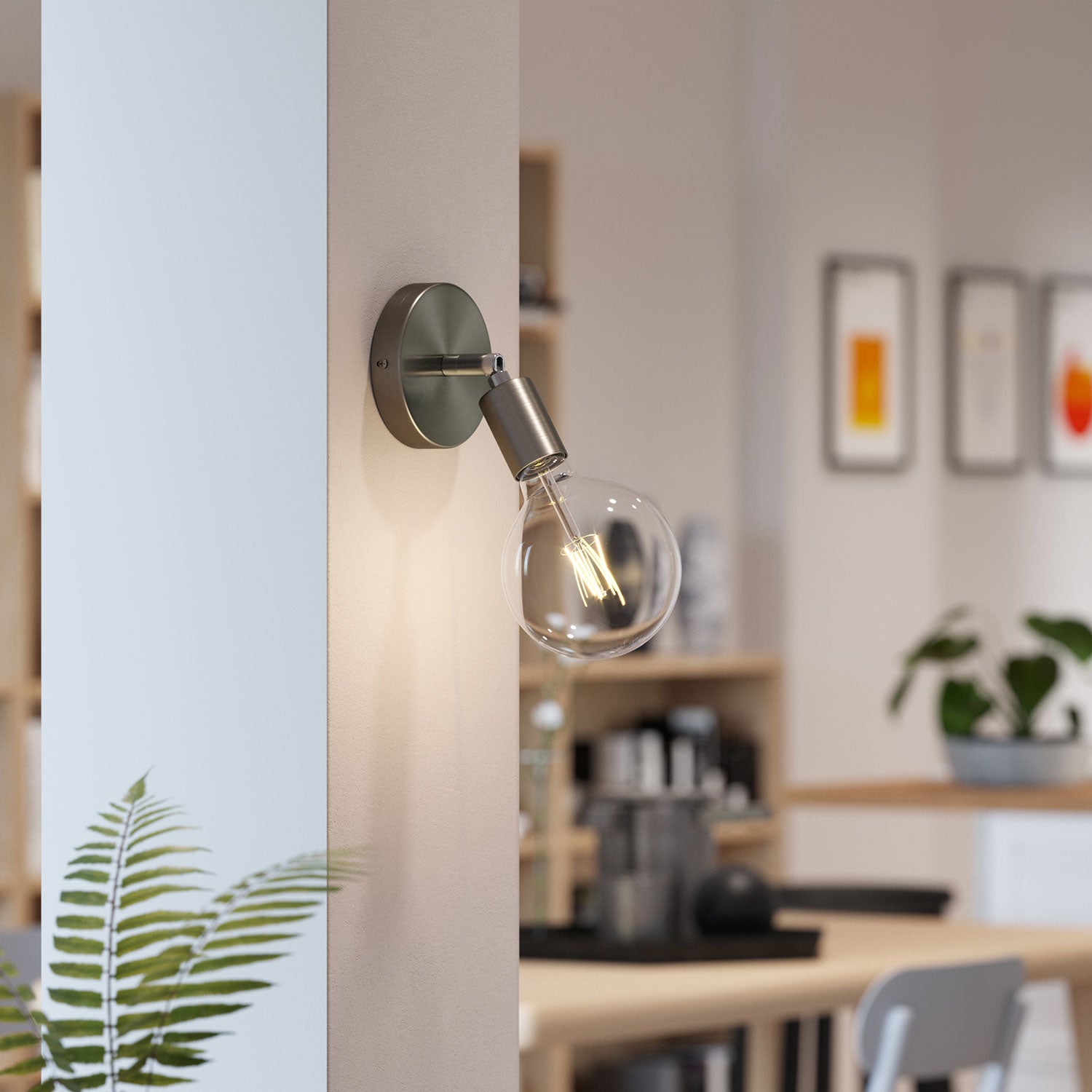 Fermaluce Metallo 90°, punto luce orientabile da parete o soffitto - Titanio satinato
