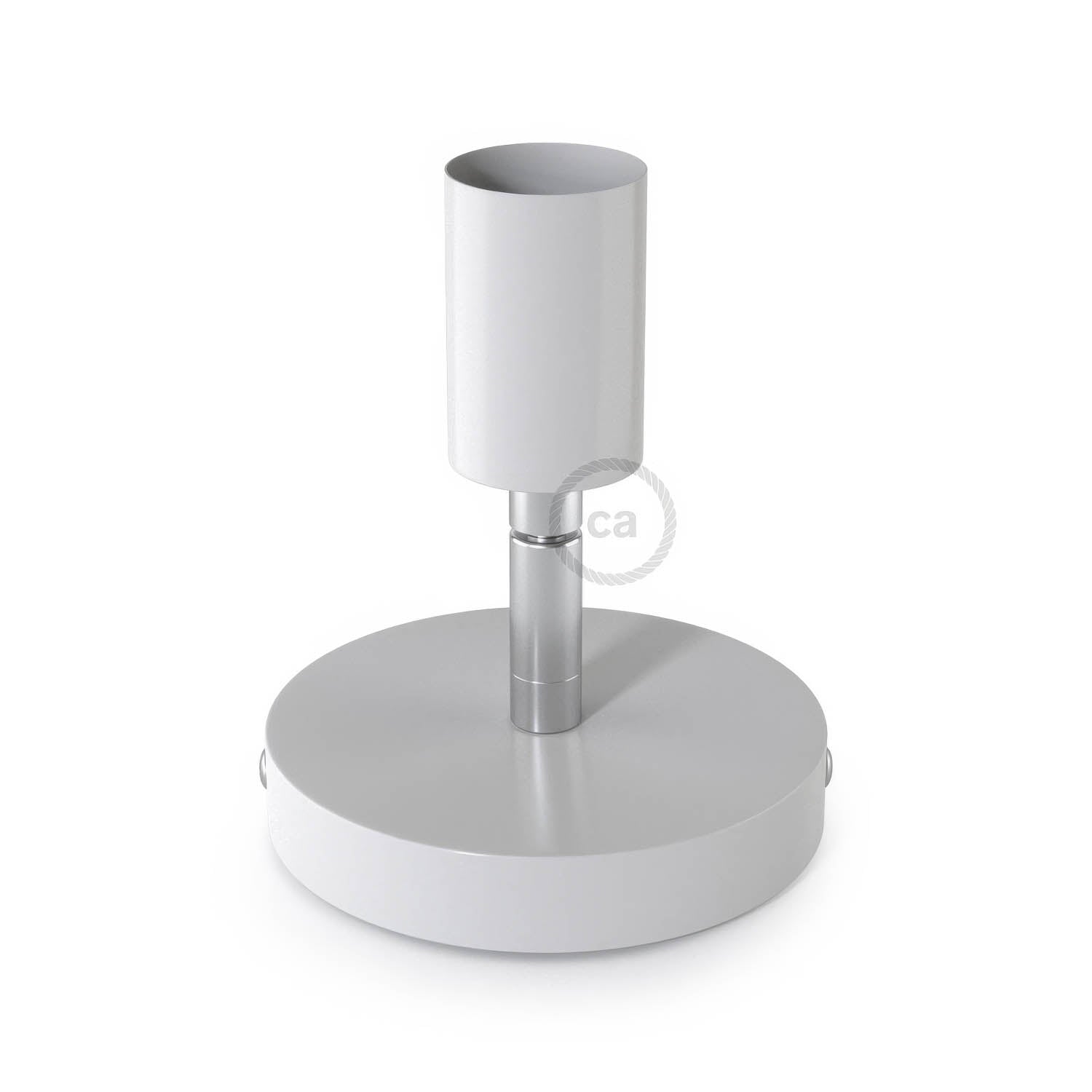 Fermaluce Metallo 90°, punto luce orientabile da parete o soffitto - Bianco lucido