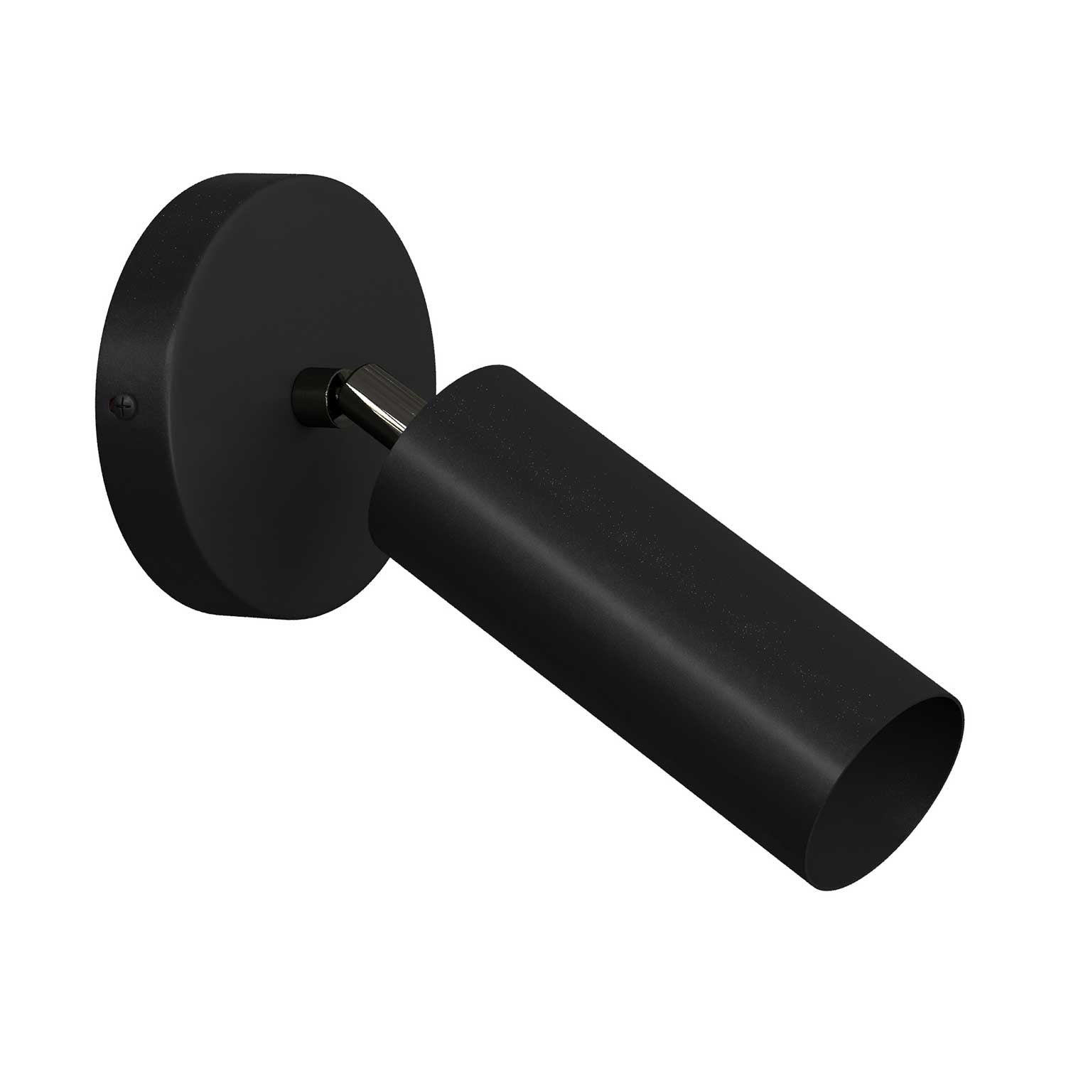 Fermaluce Metal faretto orientabile in metallo con paralume Tub-E14, lampada a muro - Nero