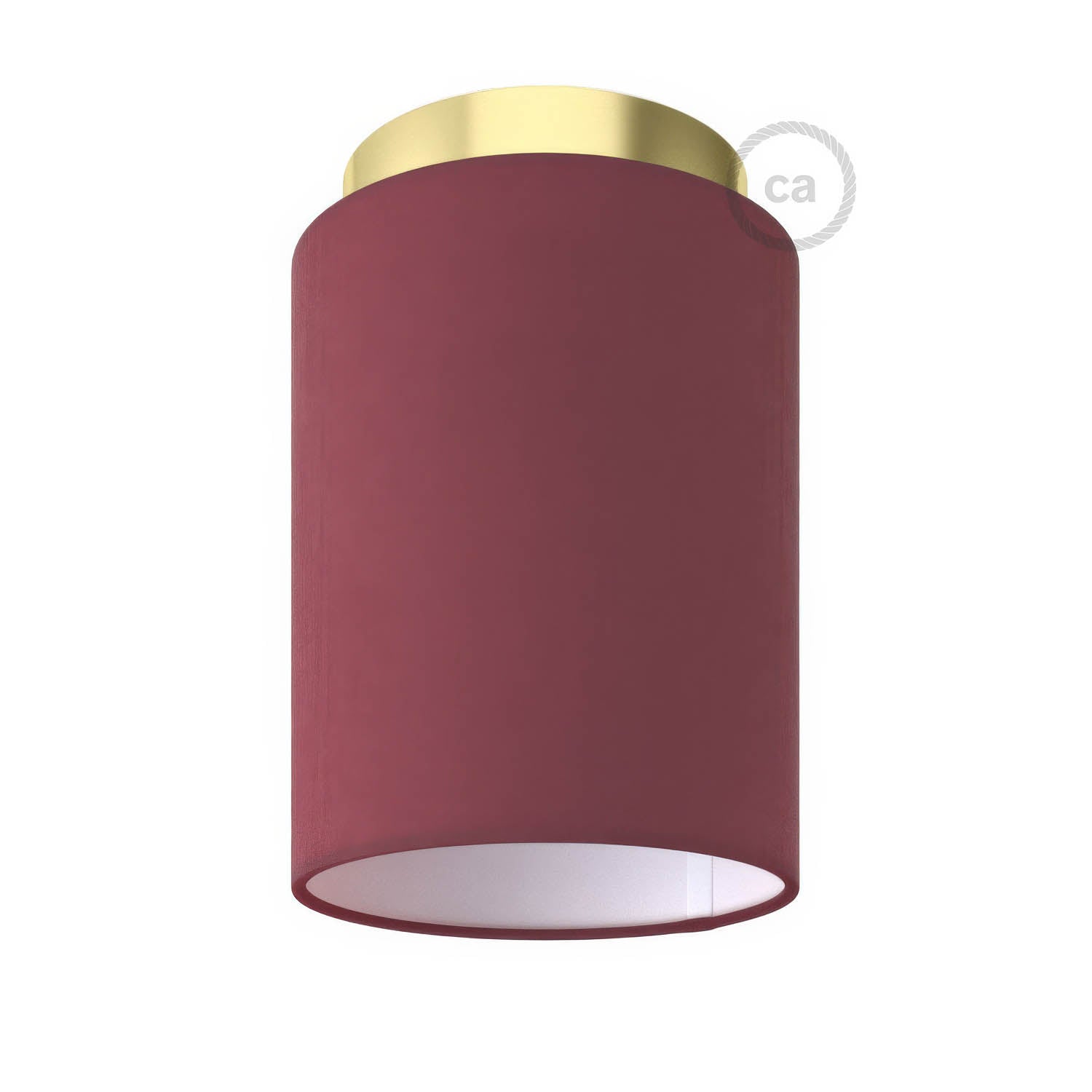 Fermaluce Metal con paralume Cilindro, lampada filomuro - Teletta bordeaux
