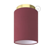 Fermaluce Metal con paralume Cilindro, lampada filomuro - Teletta bordeaux